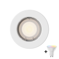 Philips - Luminária de embutir LED RGBW regulável PERIDOT 1xGU10/6,5W/230V branca + controlo remoto