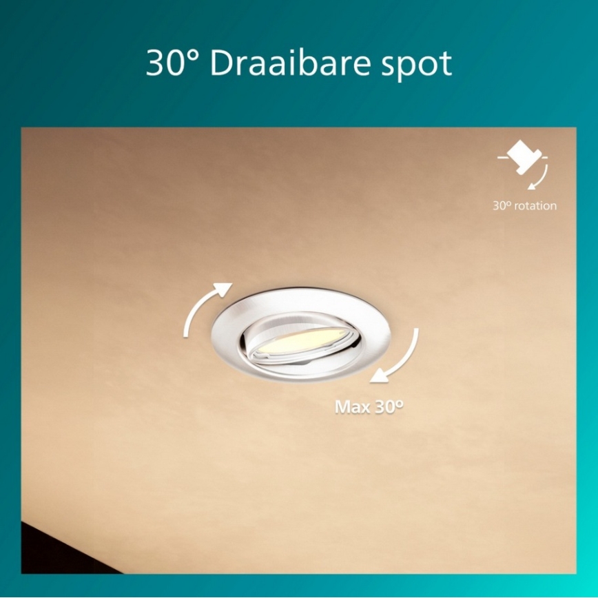 Philips - Luminária de embutir PERIDOT 1xGU10/7W/230V branca