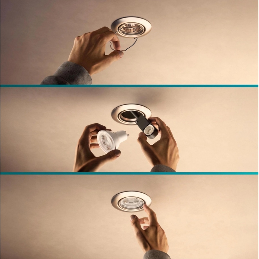 Philips - Luminária de embutir PERIDOT 1xGU10/7W/230V branca