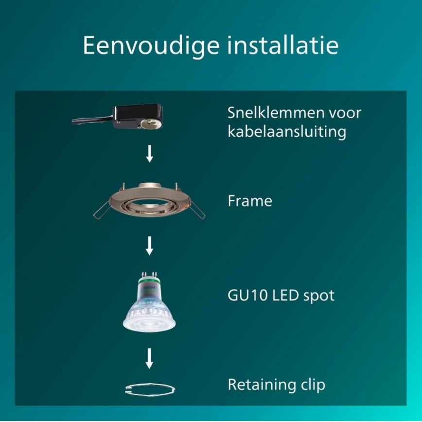 Philips - Luminária de embutir PERIDOT 1xGU10/7W/230V prata