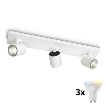 Philips - Luminária de focos LED RGBW regulável RUNNER 3xGU10/6,5W/230V 2700-6500K branca