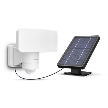 Philips - Luminária de parede solar LED com sensor de movimento e crepúsculo TYLUS LED/6W/3,7V 2600 mAh 3000K IP44
