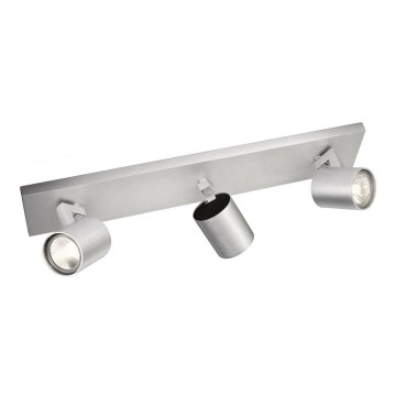 Philips - Luminária de teto com 3 focos, acabamento cromado mate, 3xGU10/20W/230V