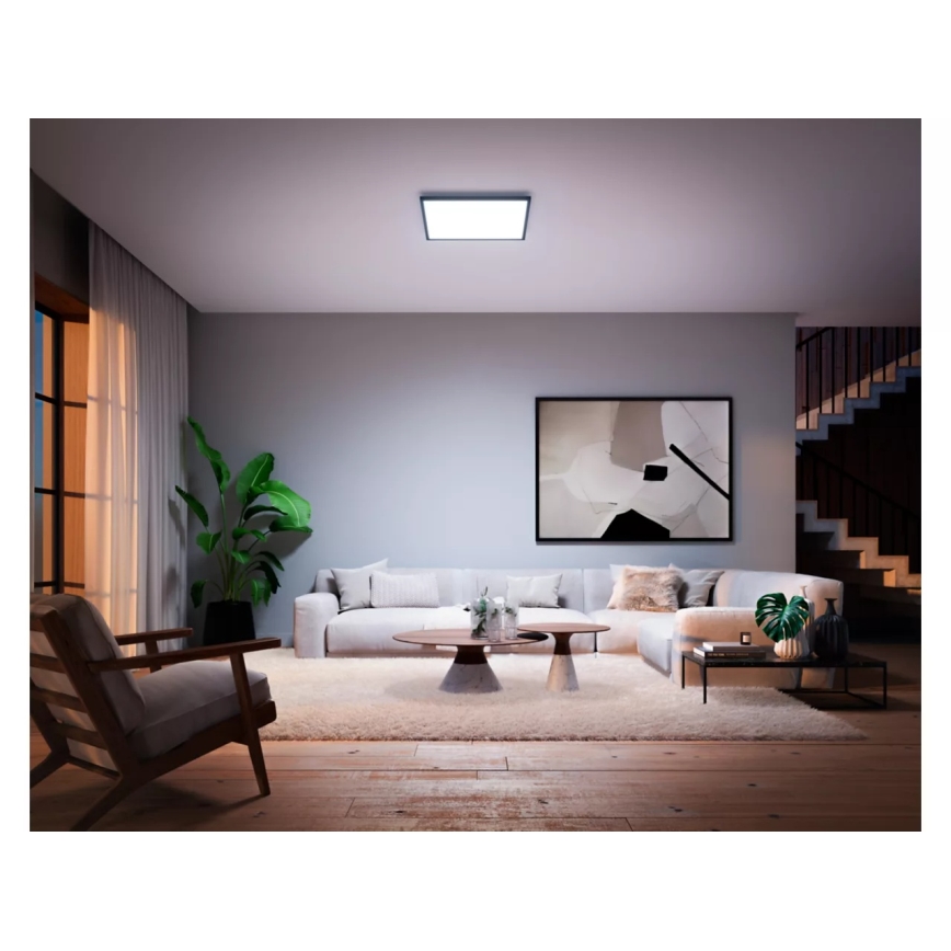Philips - Luminária de tecto LED regulável Hue AURELLE LED/39W/230V 2200-6500K 60x60 cm preta