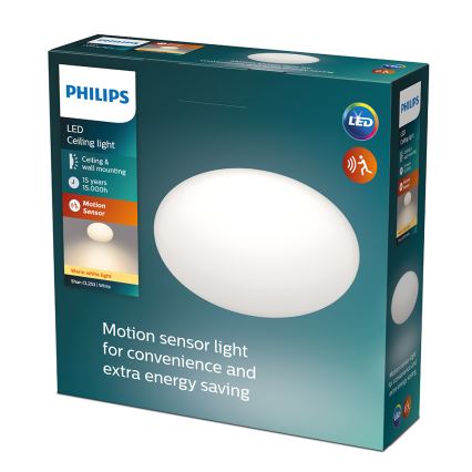 Philips - Candeeiro de teto com sensor LED/12W/230V 2700K