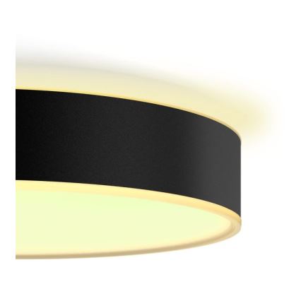 Philips - Luminária de teto LED dimável Hue LED/33,5W/230V 2200-6500K Ø 425 mm preta + controlo remoto