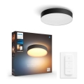 Philips - Luminária de teto LED dimerizável Hue LED/19,2W/230V 2200-6500K Ø 381 mm preta + comando remoto