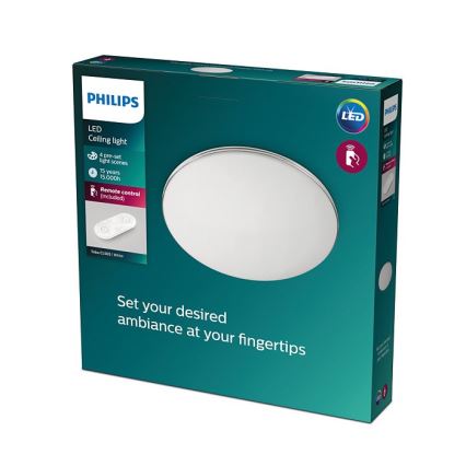 Philips - Luminária de teto LED regulável LED/23W/230V 2700-6500K + controlo remoto