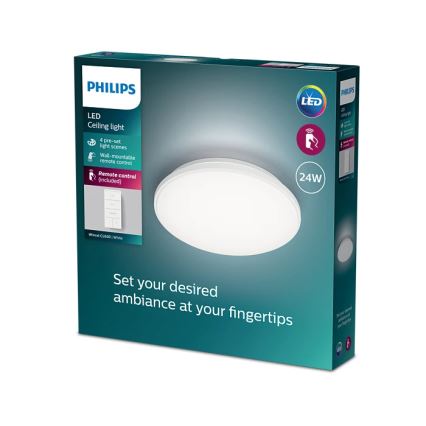 Philips - Luminária de teto LED regulável LED/24W/230V 2700-6500K + controlo remoto
