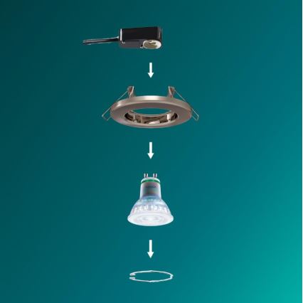 Philips - Luminária encastrada PERIDOT 1xGU10/7W/230V prateada