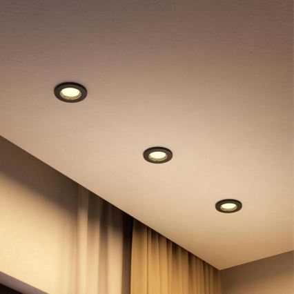 Philips - Luminária de teto embutida LED RGBW dimerizável PERIDOT 1xGU10/6,5W/230V 2700-6500K preta