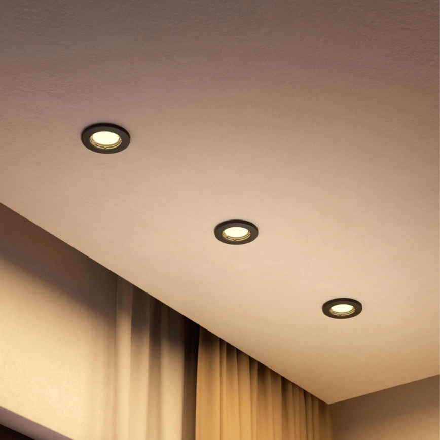 Philips - Luminária de teto embutida LED RGBW dimerizável PERIDOT 1xGU10/6,5W/230V 2700-6500K preta