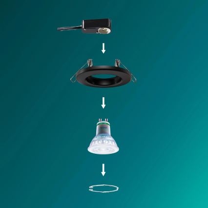 Philips - Luminária de teto embutida LED RGBW dimerizável PERIDOT 1xGU10/6,5W/230V 2700-6500K preta