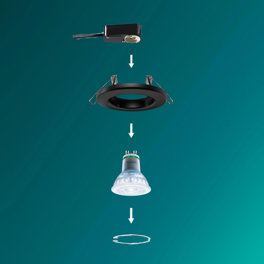 Philips - Luminária de teto embutida LED RGBW dimerizável PERIDOT 1xGU10/6,5W/230V 2700-6500K preta