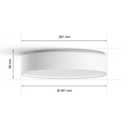Philips - Candeeiro de tecto regulável Hue LED/9,6W/230V 2200–6500K Ø 261 mm branco + comando remoto