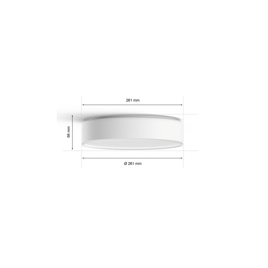Philips - Candeeiro de tecto regulável Hue LED/9,6W/230V 2200–6500K Ø 261 mm branco + comando remoto