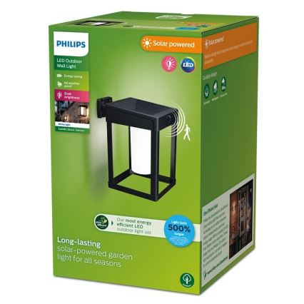 Philips - Luminária de parede solar LED com sensor de movimento e crepúsculo CAMILL LED/1,4W/3,7V 2000 mAh IP44
