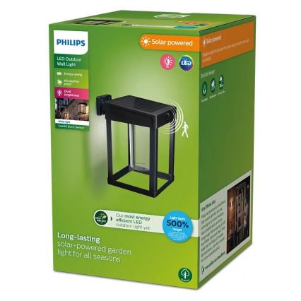 Philips - Luminária de parede solar LED com sensor de movimento e crepúsculo CAMILL LED/1,4W/3,7V 2000 mAh IP44