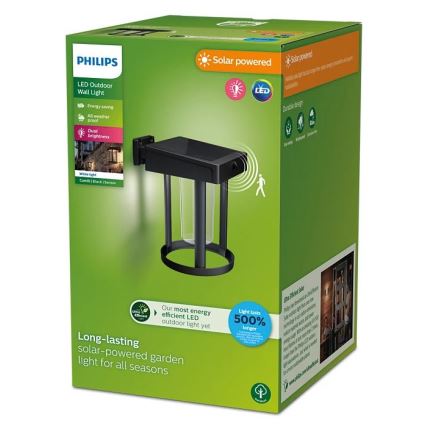 Philips - Luminária de parede solar LED com sensor de movimento e crepúsculo CAMILL LED/1,4W/3,7V 2000 mAh IP44