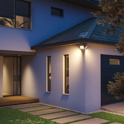 Philips - Aplique de parede solar LED com sensor ZYREN LED/24,5W/3,7V 2600 mAh 3000K IP65 branco