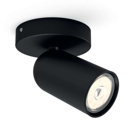 Philips - Spot LED RGBW regulável PONGEE 1xGU10/4,8W/230V 3000K preto + controlo remoto
