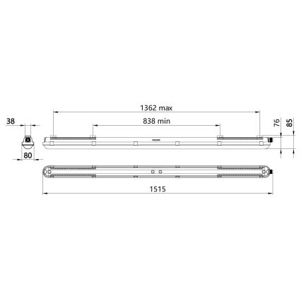 Philips - Luminária técnica LED fluorescente CORELINE LED/37,5W/230V 150 cm IP66