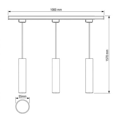 Philips - Lustre LED RGBW dimerizável suspenso por cabo para sistema de calha EASYLINK HUE 3xGU10/4,7W/230V 2200-6500K 1m branco