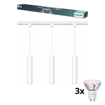 Philips - Lustre LED RGBW dimerizável suspenso por cabo para sistema de calha EASYLINK HUE 3xGU10/4,7W/230V 2200-6500K 1m branco