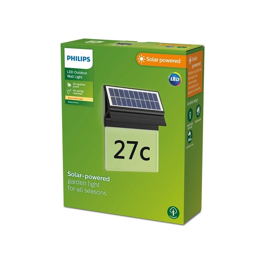 Philips - Número de casa solar LED ENKARA LED/0,2W/3,7V 1800 mAh IP44