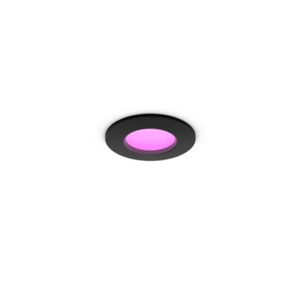 Philips - Pack de 2 luminárias LED RGBW dimerizáveis de embutir para casa de banho Hue SLIM LED/8,3W/230V 2000-6500K preto IP44