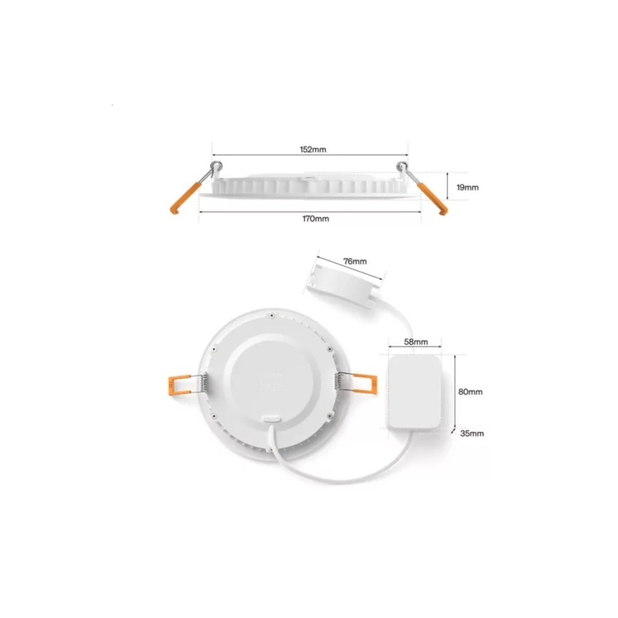 Philips - Pack de 2 luminárias encastradas LED RGBW, reguláveis, para casa de banho Hue SLIM LED/12W/230V 2000-6500K branco IP44