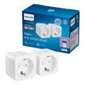 Philips - Pack de 2 tomadas inteligentes SCHUKO 2300W + medidor de energia Wi-Fi