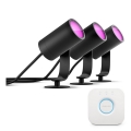 Philips - Pack de 3 Spots LED RGB reguláveis Hue LILY LED/8W/230V 2200-6500K IP65 + Hue Bridge