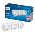 Philips - Pack de 3 tomadas inteligentes SCHUKO 2300W Wi-Fi