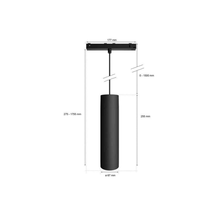 Philips - Lustre suspenso dimerizável em cabo para sistema de calha Hue PERIFO LED RGB/5,2W/24V 2000-6500K