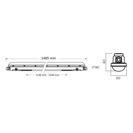 Philips Pila - Candeeiro técnico LED tipo fluorescente 60W/230V 150 cm IP65
