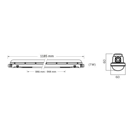 Philips Pila - Luminária técnica tipo fluorescente LED/40W/230V 120 cm IP65