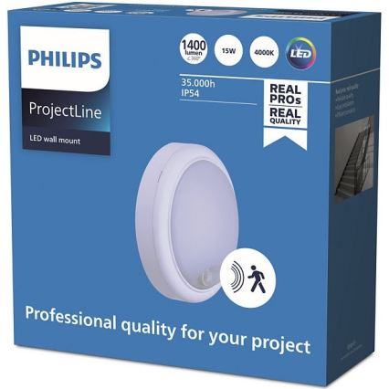 Philips - Luminária de parede LED com sensor PROJECTLINE LED/15W/230V IP54