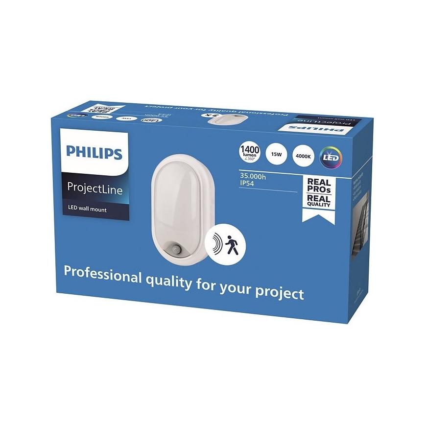 Philips - Luminária de parede LED com sensor PROJECTLINE LED/15W/230V IP54