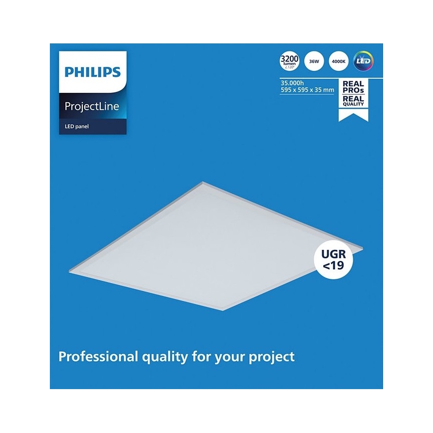 Philips - Painel LED para teto rebaixado PROJECTLINE LED/36W/230V 59,5x59,5 cm