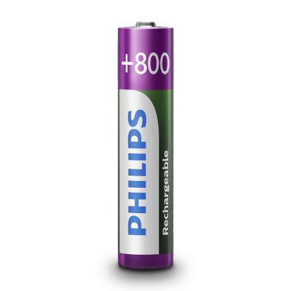 Philips R03B2A80/10 - 2 pçs Pilha recarregável AAA MULTILIFE NiMH/1,2V/800 mAh