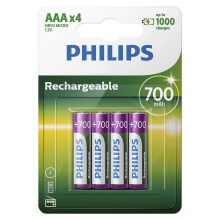 Philips R03B4A70/10 - 4 pçs Pilha recarregável AAA MULTILIFE NiMH/1,2V/700 mAh