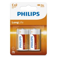 Philips R14L2B/10 - 2 pçs Pilha de cloreto de zinco C LONGLIFE 1,5V