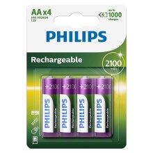 Philips R6B4A210/10 - 4 pçs Pilha recarregável AA MULTILIFE NiMH/1,2V/2100 mAh
