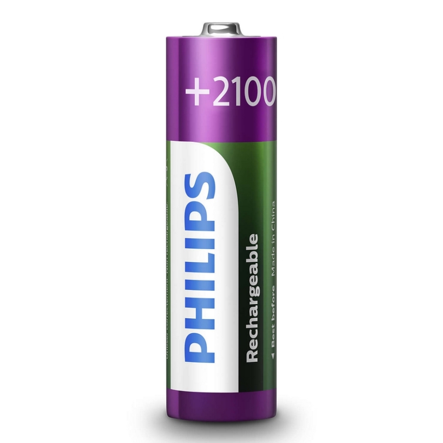 Philips R6B4A210/10 - 4 unidades Pilhas recarregáveis AA MULTILIFE NiMH/1,2V/2100 mAh