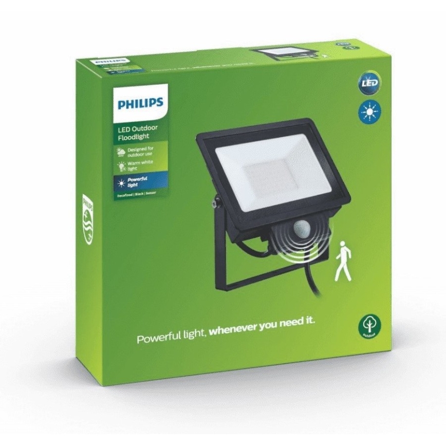 Philips - Refletor LED com sensor DECOFLOOD LED/50W/230V IP65 CRI 90