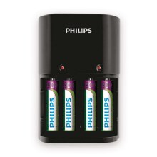Philips SCB1450NB/12 - Carregador de pilhas MULTILIFE 4xAAA 800 mAh 230V