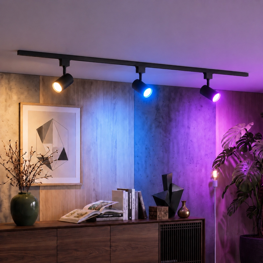 Philips - LED RGBW Spot regulável para sistema de calha EASYLINK HUE 3xGU10/4,7W/230V 2200-6500K 1m preto