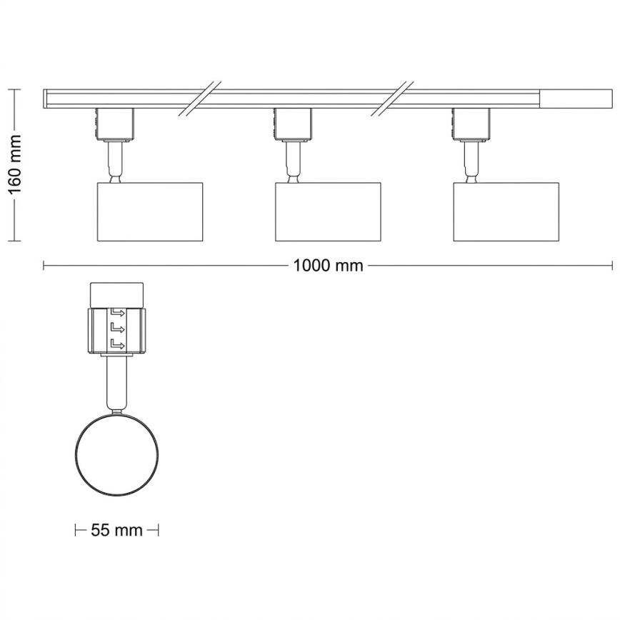 Philips - Spot LED dimerizável para sistema de trilho EASYLINK 3xGU10/6,2W/230V 2200-2700K 1m preto