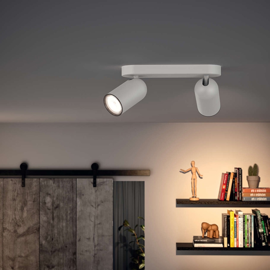 Philips - Spot LED RGBW regulável PONGEE 2xGU10/4,8W/230V 3000K branco + comando remoto